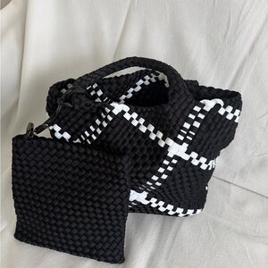 Chic Black and White Checkered Tote Bag